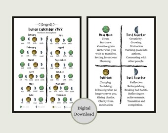 moon phase guide etsy