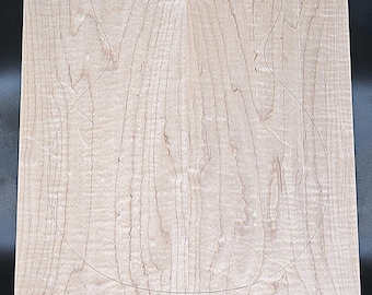 Carve Top 1A Curly Maple-Glued Up-Guitar Luthier Wood (21" x 15-3/4" x 15/16")