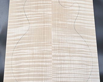 Figured 4A Curly Maple Droptop Glued Luthier Wood (20" x 15-1/2" - 14" x 3/8")