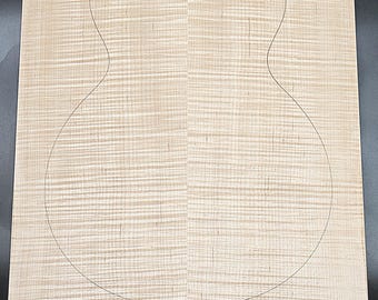 Figured 4A Curly Maple Droptop Glued Guitar Luthier Wood (21" x 16" x 7/16")