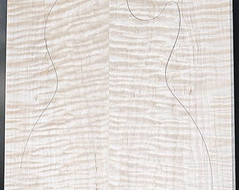 Figured 4A Curly Maple Droptop Glued Guitar Luthier Wood (21" x 15-1/2" x 7/16")