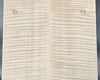 Figured 5A Curly Maple Droptop Glued Guitar Luthier Wood 20-3/4 x 15-3/4 x 7/16