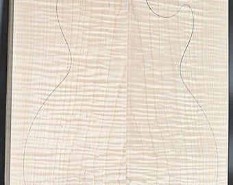 Carve Top 3A Curly Maple-Glued Up-Discounted for Knots (21" x 14-3/4" x 15/16")