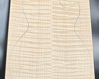 Figured 5A Curly Maple Droptop Glued Luthier Wood 19-1/2 x 14-/12 - 12-1/2 x7/16