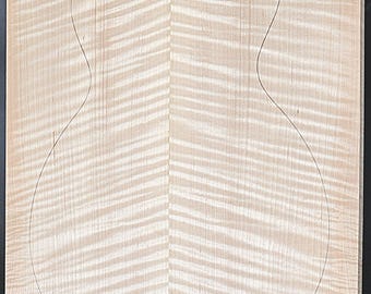 Figured 5A Curly Maple Droptop Glued Guitar Wood (20-1/2 x 16 - 15-1/4 x 7/16)