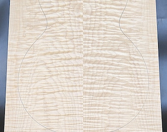 Figured 5A Curly Maple Droptop Glued Guitar Wood (20 x 15-5/8 - 15-1/4 x 7/16)