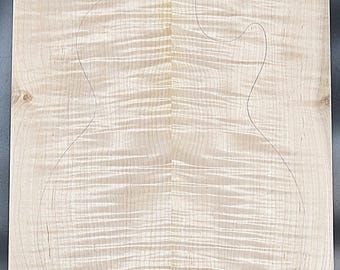 Carve Top 5A Curly Maple-Glued Up-Discounted For Knot 21" x 15-7/8" x 15/16"