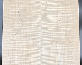 Carve Top 5A Curly Maple-Glued Up-Discounted For Knot 21" x 15-7/8" x 15/16"