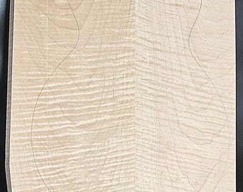 Carve Top 4A Curly Maple-Glued Up-Discounted-Flaws (20" x 15" - 14" x 15/16")