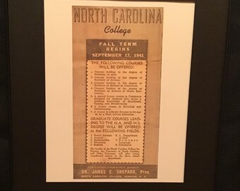 North Carolina College for Negroes 8.5x11 mini poster