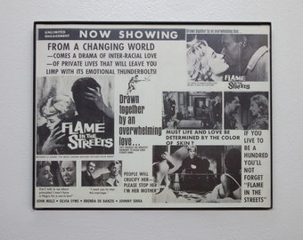 Flame in the Streets Movie Promotional poster 1961 11x14