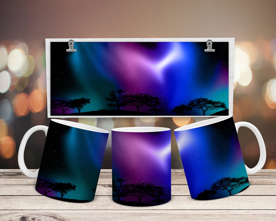 Northern Lights Mug Design 11oz and 15 Oz Coffee Mug Etsy