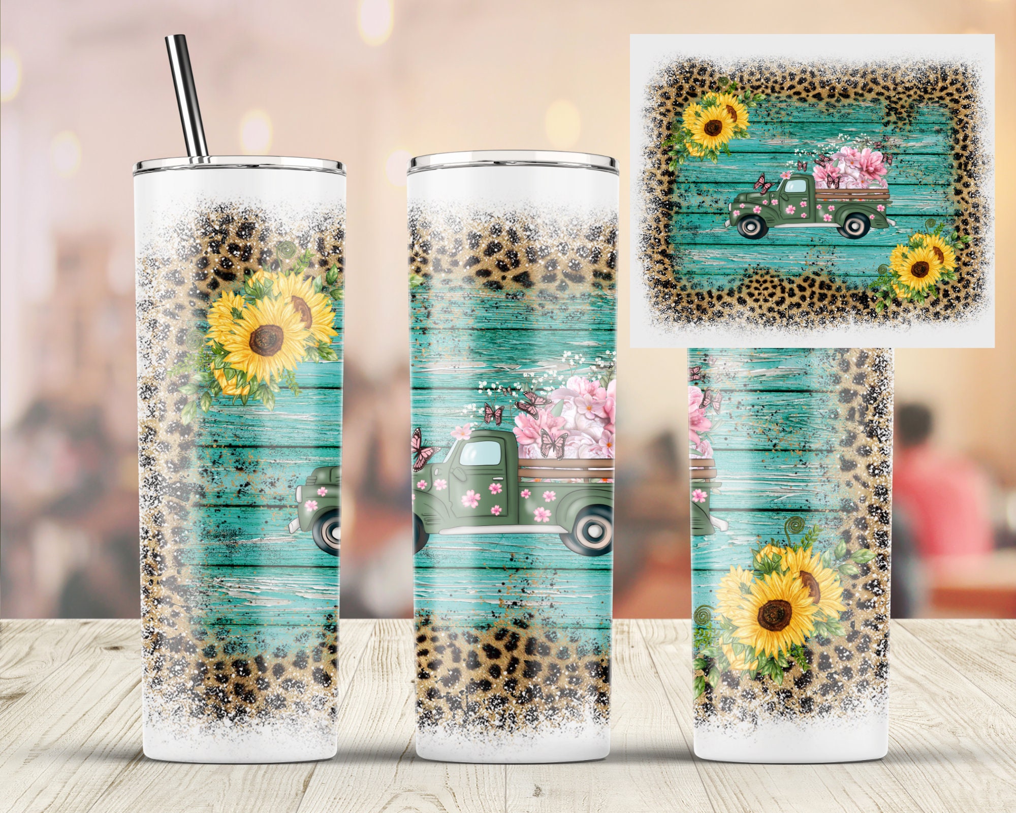 Spring Truck Png For 20 Oz Skinny Tumbler Sublimation Designs Etsy