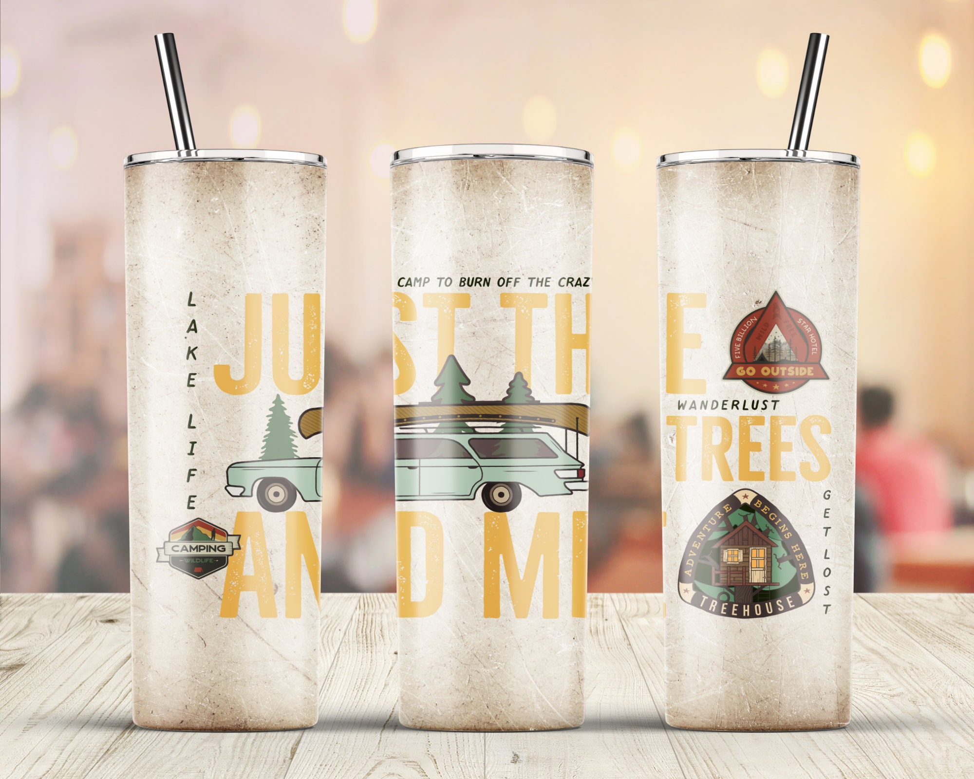 Camping Tumbler Wrap For 20 Oz Skinny Tumbler Sublimation Etsy