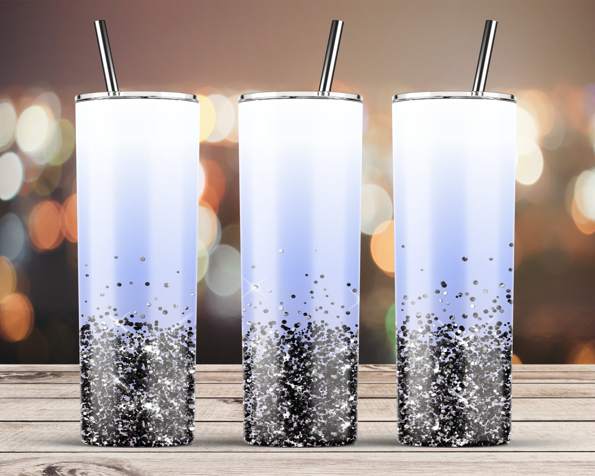 Black Glitter Tumbler Design For 20 Oz Skinny Tumbler Etsy