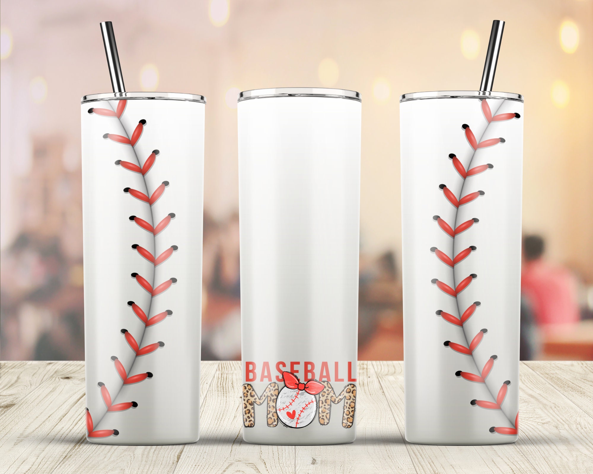 Baseball Mom Tumbler Sublimation Design 20 Oz Skinny Tumbler Etsy
