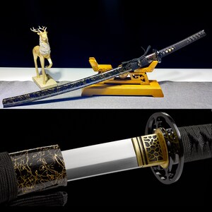 Handicraft collection，High manganese steel forged samurai sword, handcrafted katana, real samurai sword, japanese samurai sword, full tang