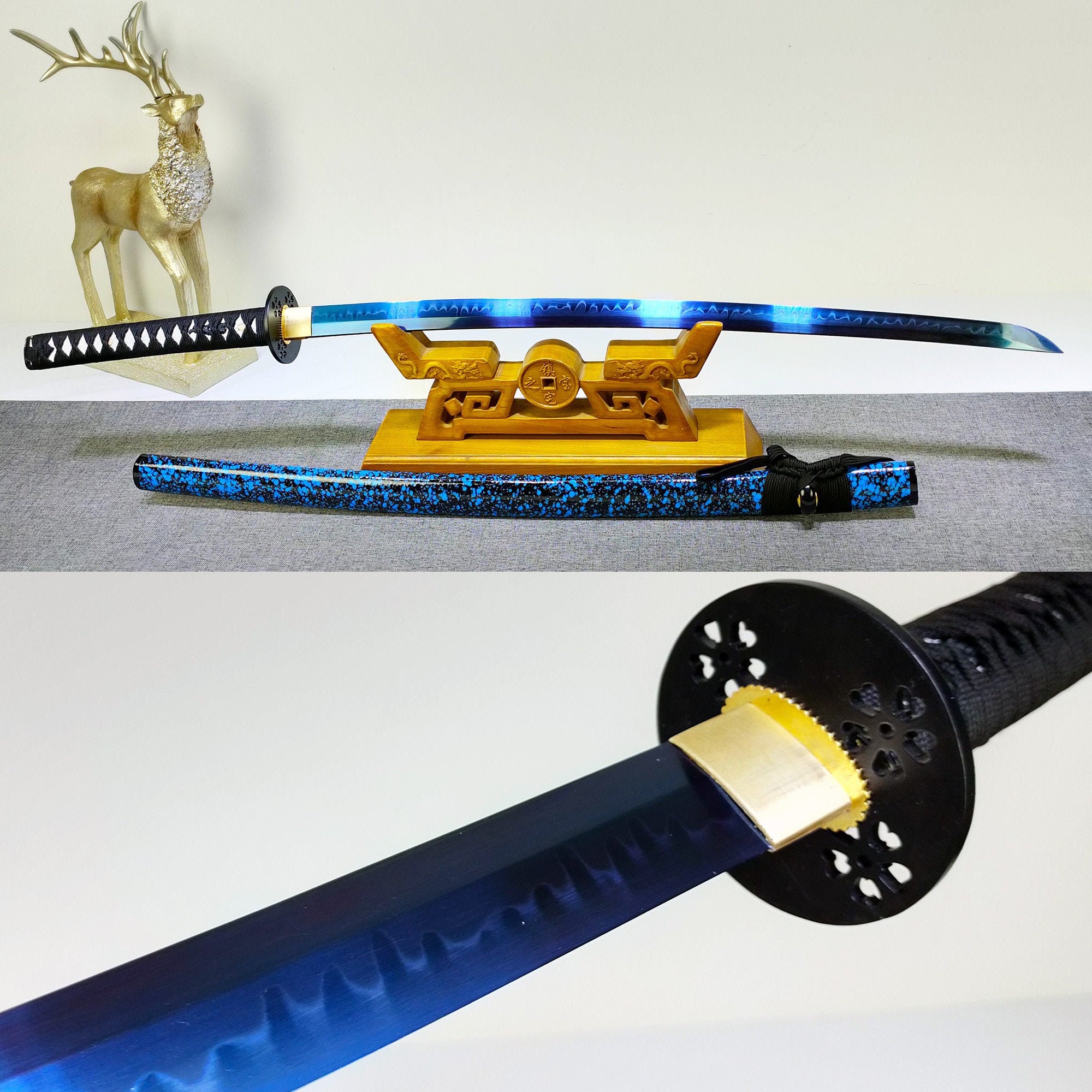  Muramasa Katana Hand Forged 1095 High Carbon Steel Japanese  Samurai Sword Full Tang Very Sharp Knife Blade Combat Ready HERO SWORD  Handmade : Sports & Outdoors