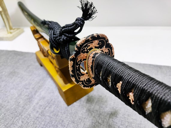 ダマスカス「斩月」 武士刀 日本刀 【特典品】 工芸品、コレクション、ダマスカス鋼折りたたみ式刀、手作り刀、鞘付き