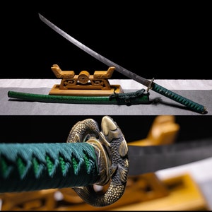 Handicraft collection, Special Damascus Steel，Genuine Japanese Katana, Handmade, Beautiful Samurai Sword，Long Katana,Full Tang