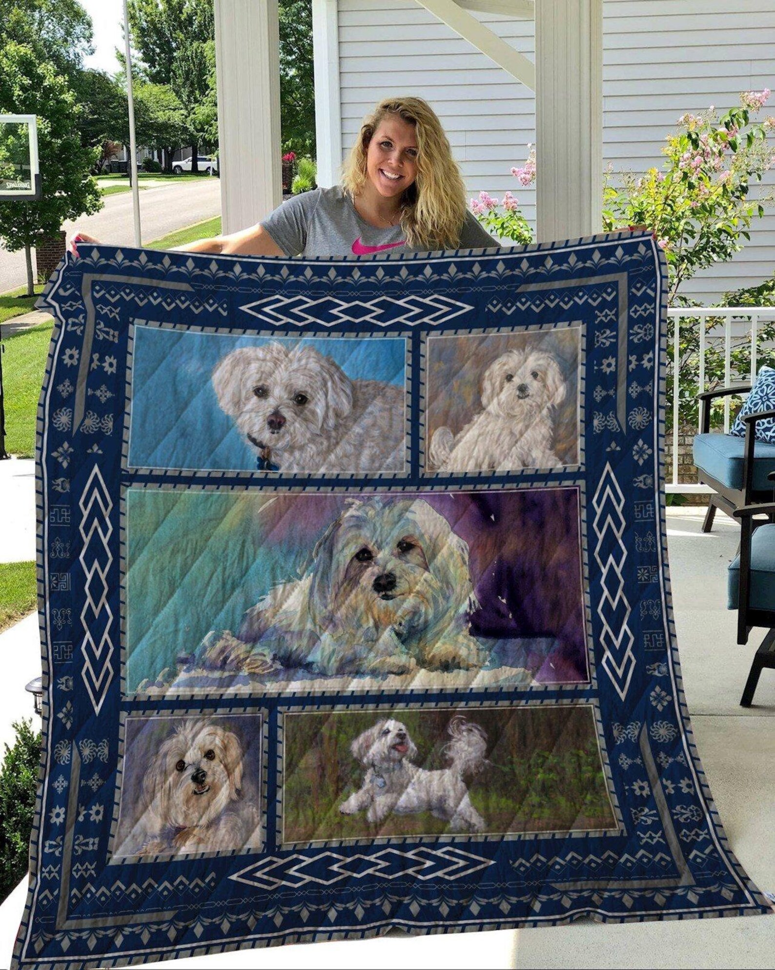Maltese 01 Animal Dog Quilt Blanket Bedding Family Gift For Etsy