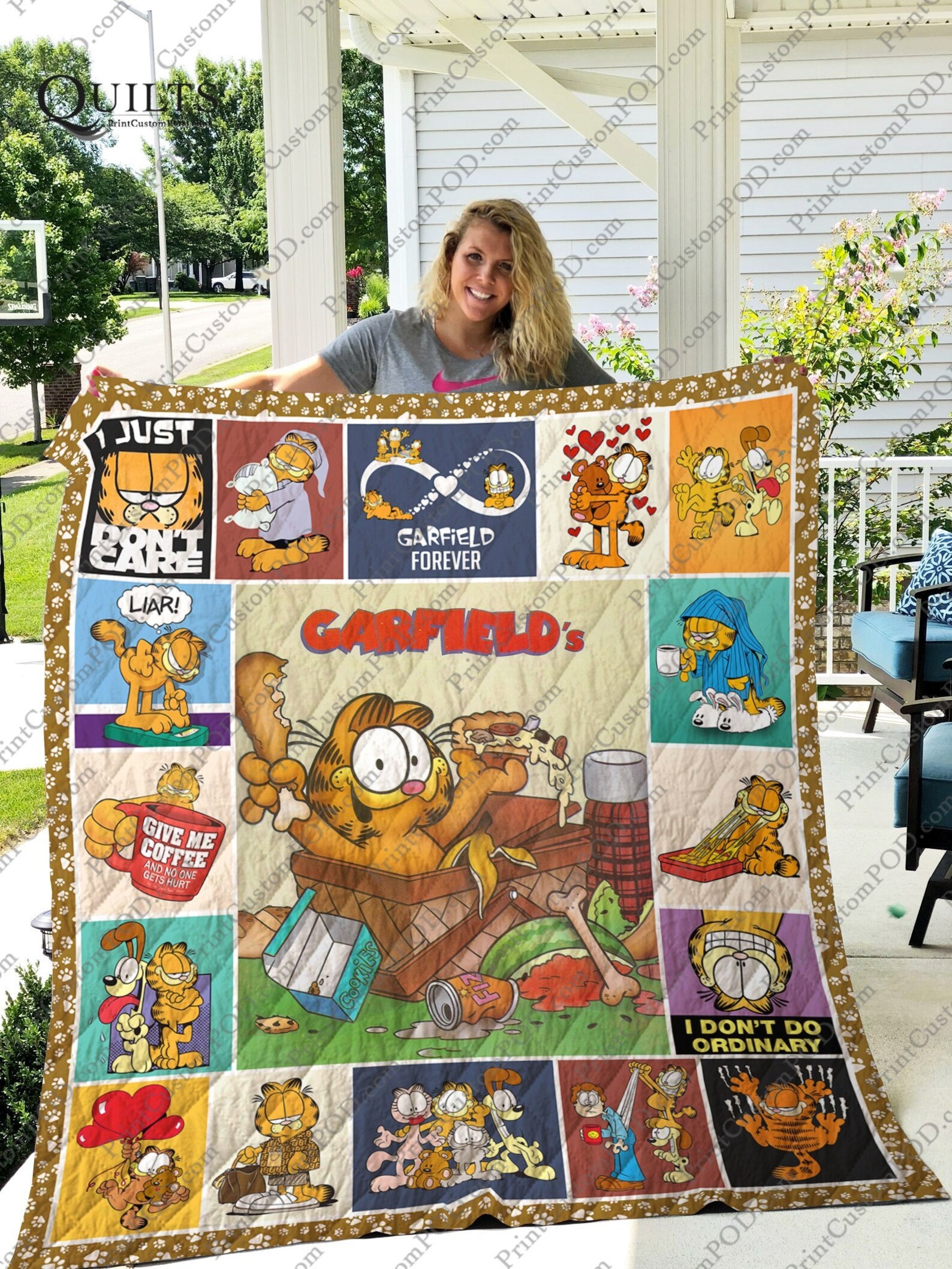 Garfield Movie Cartoon Quilt Blanket Bedding Family Gift For Etsy