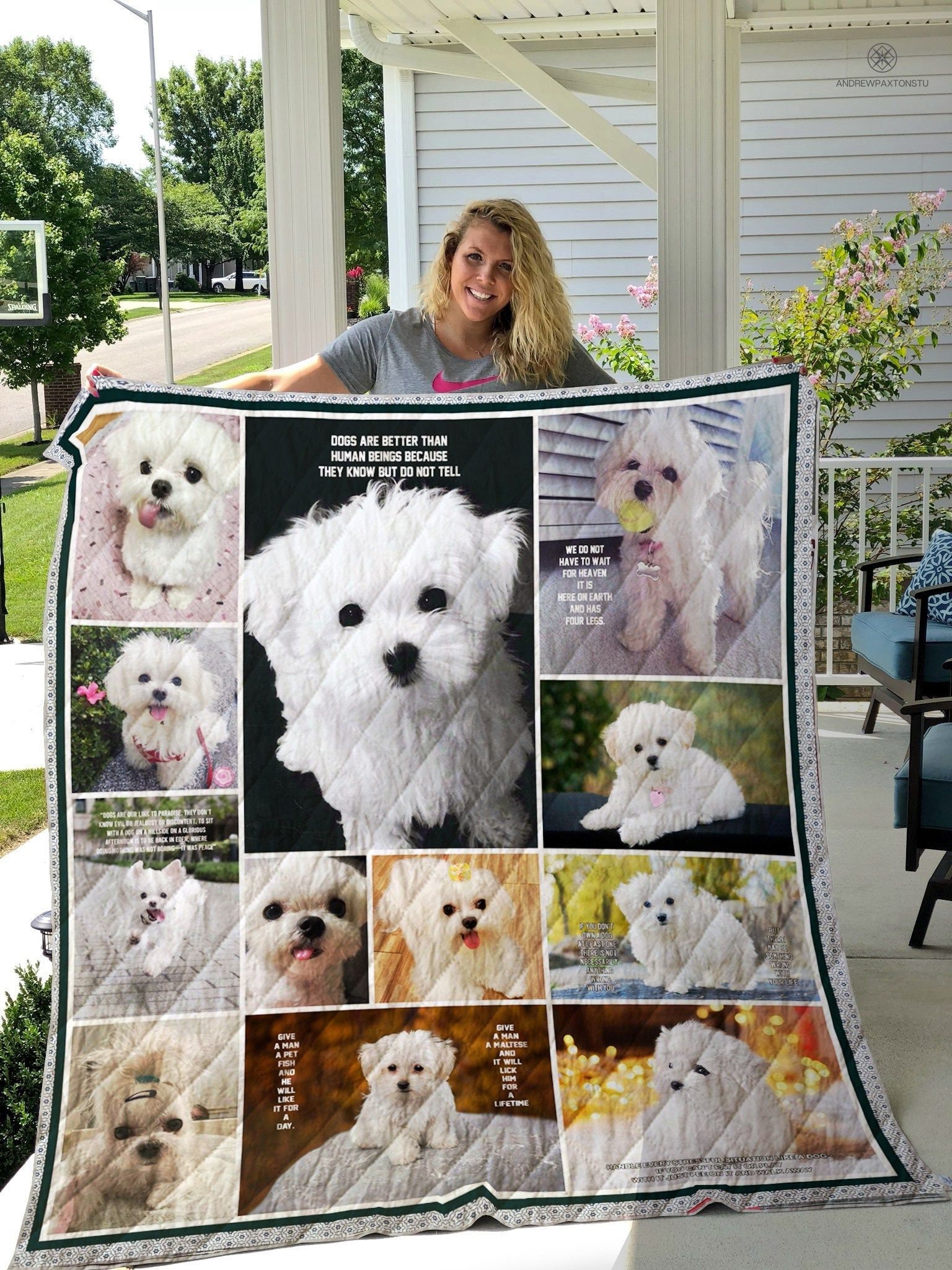 Maltese Animal Dog Quilt Blanket Bedding Family Gift For Him Etsy