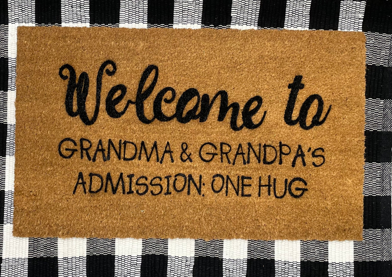 Custom door mat to grandma and grandpas admission one Etsy