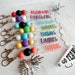 Personalized School Mascot with School Color Silicone Beads Clear Acrylic Banner Keychain 