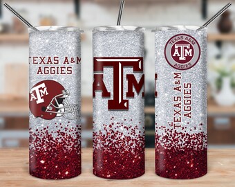 Texas A/&M tumbler college football design TGig /'em digital design printable 20oz skinny tumbler Aggie htv Aggie mom tumbler