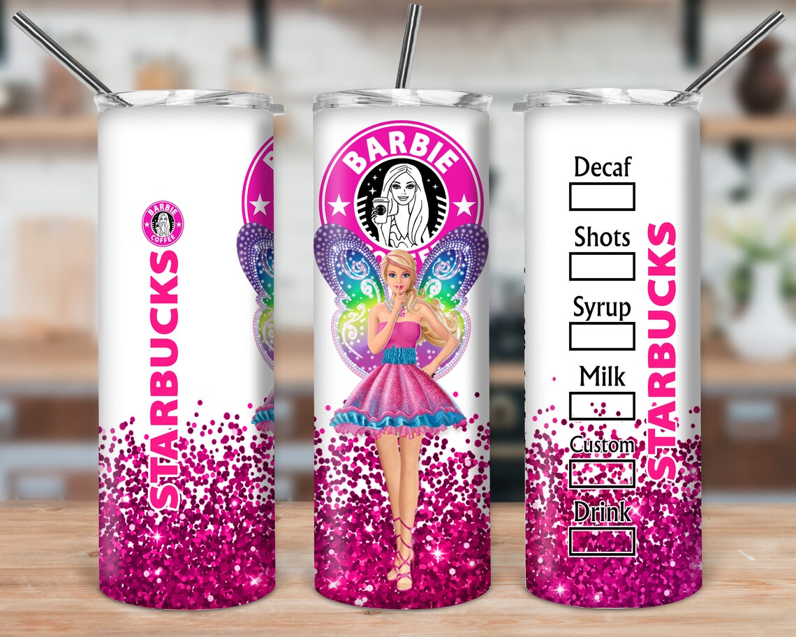 Starbucks Coffee Barbie Tumbler Glitter Design For Tumbler Etsy