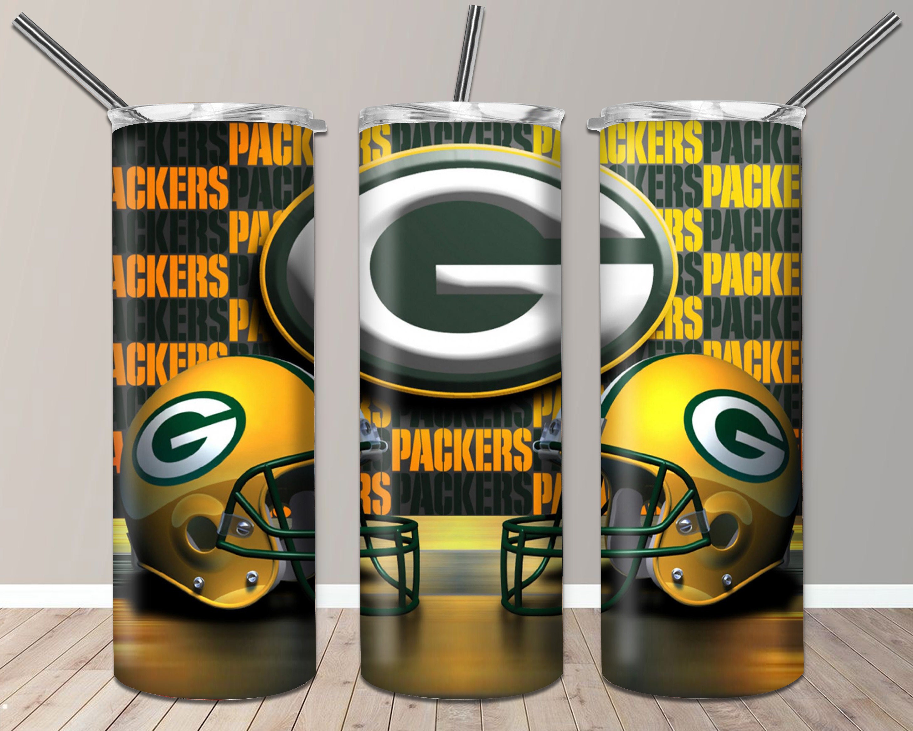 Green Bay Packers 20oz Skinny Tumbler Design Gift For Green Etsy