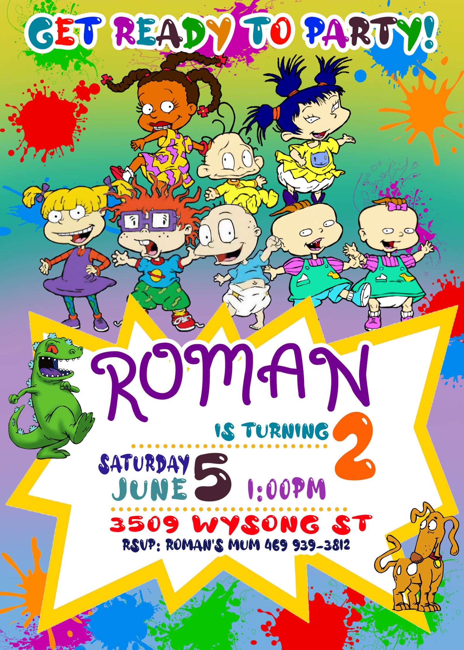 Rugrats Birthday Invitation Rugrats Family Birthday Party Etsy