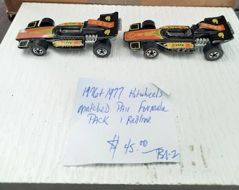 1976 + 1977 Hot Wheels Matched Pair Formula Pack, 1 Redline