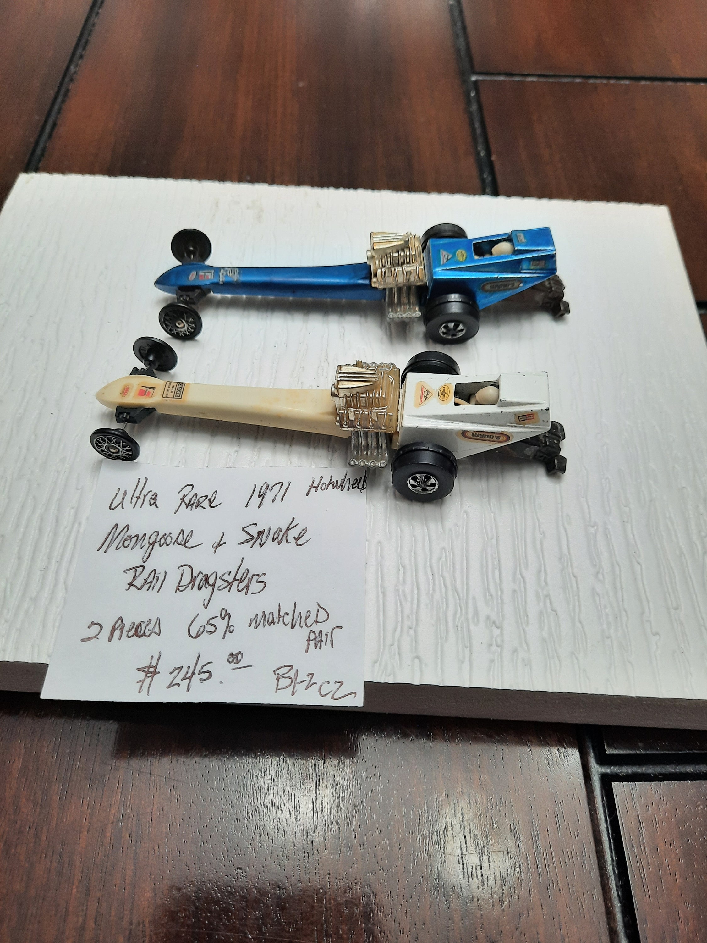 Ultra Rare 1971 Hot Wheels Mongoose + Snake Rail Dragsters 2