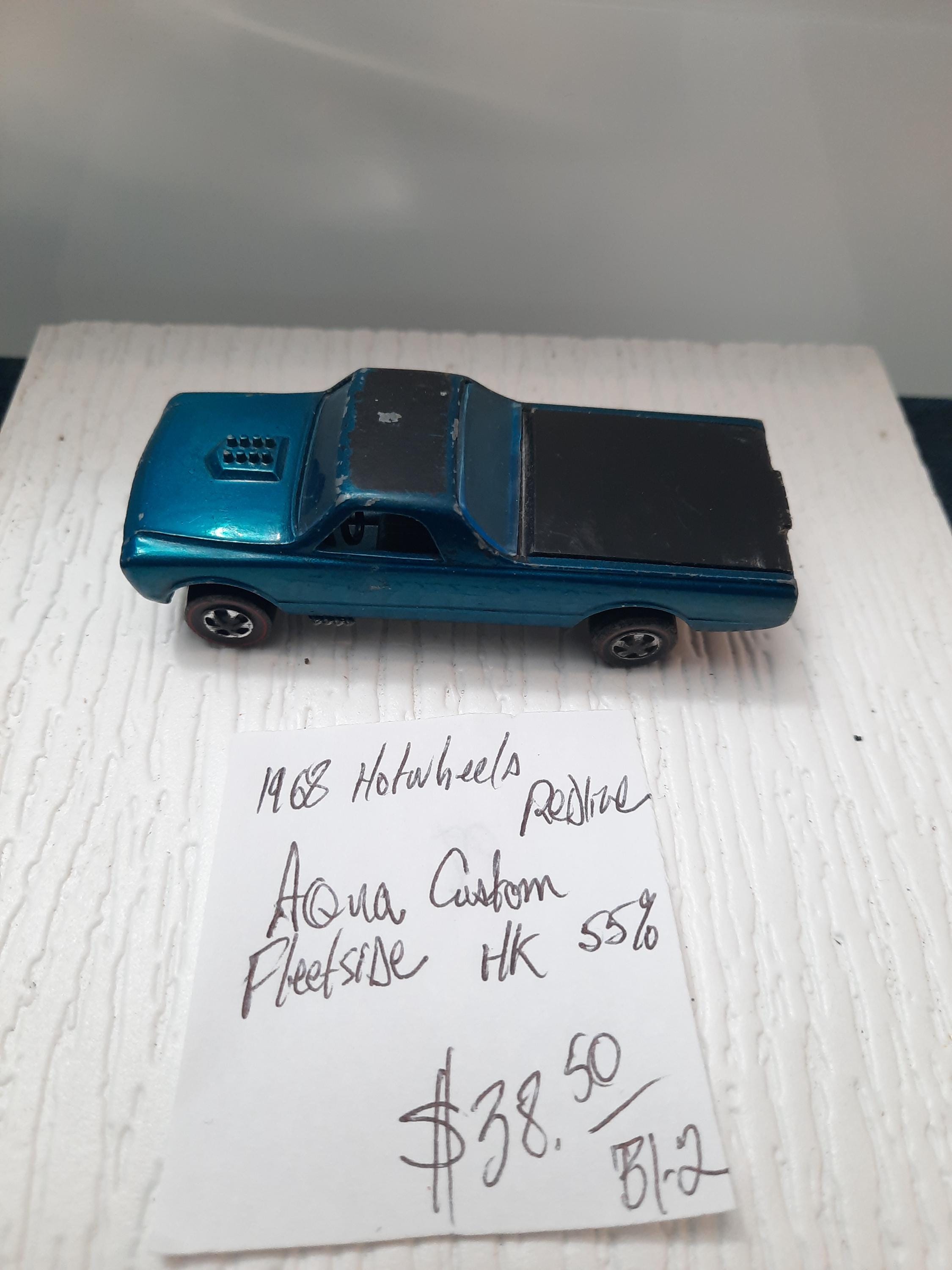1968 Hot Wheels Redline Aqua Custom Fleetside HK 55%