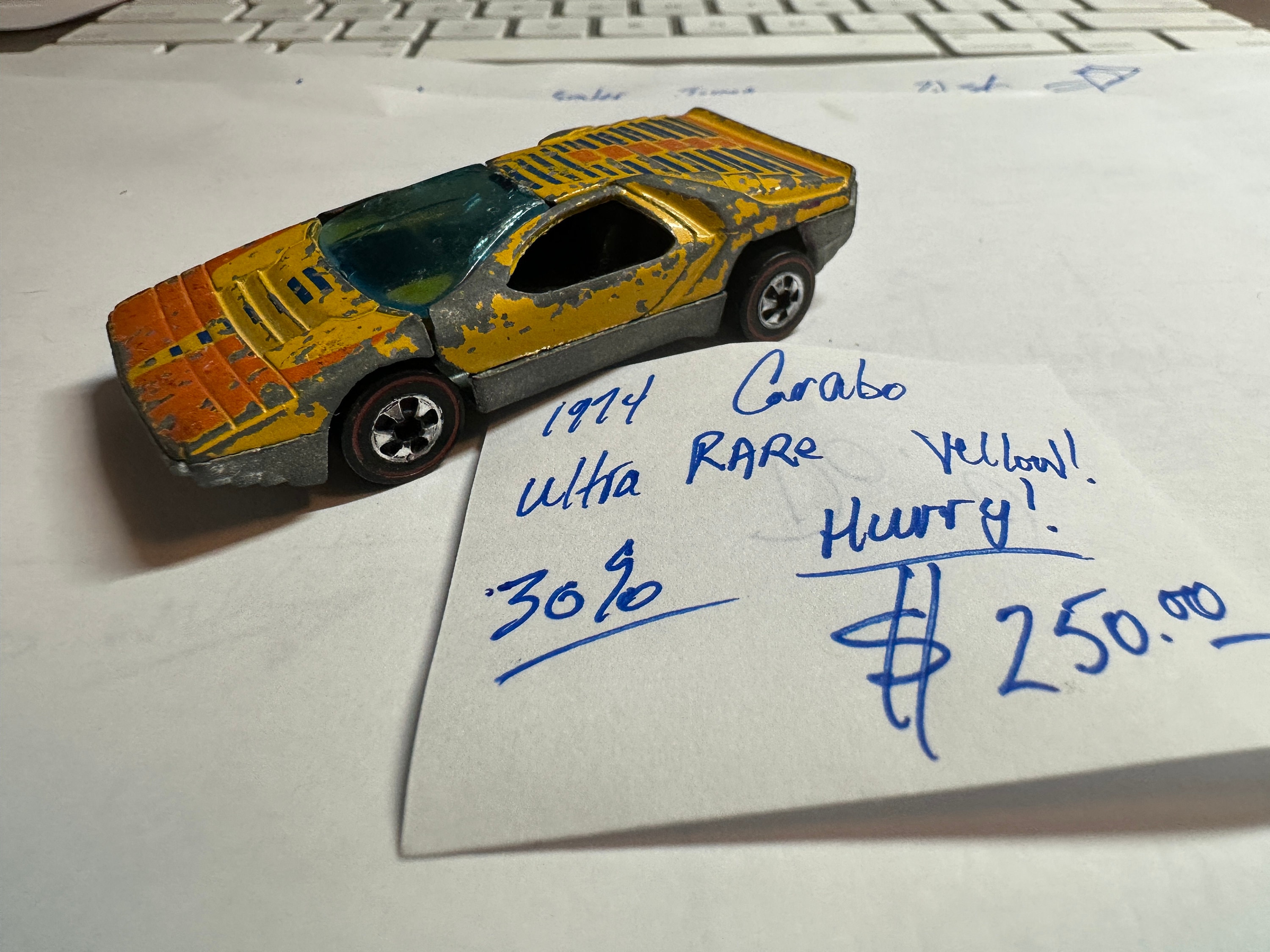 Ultra Rare 1974 Yellow Hot Wheels Redline Carabo Hurry. Cheap Etsy