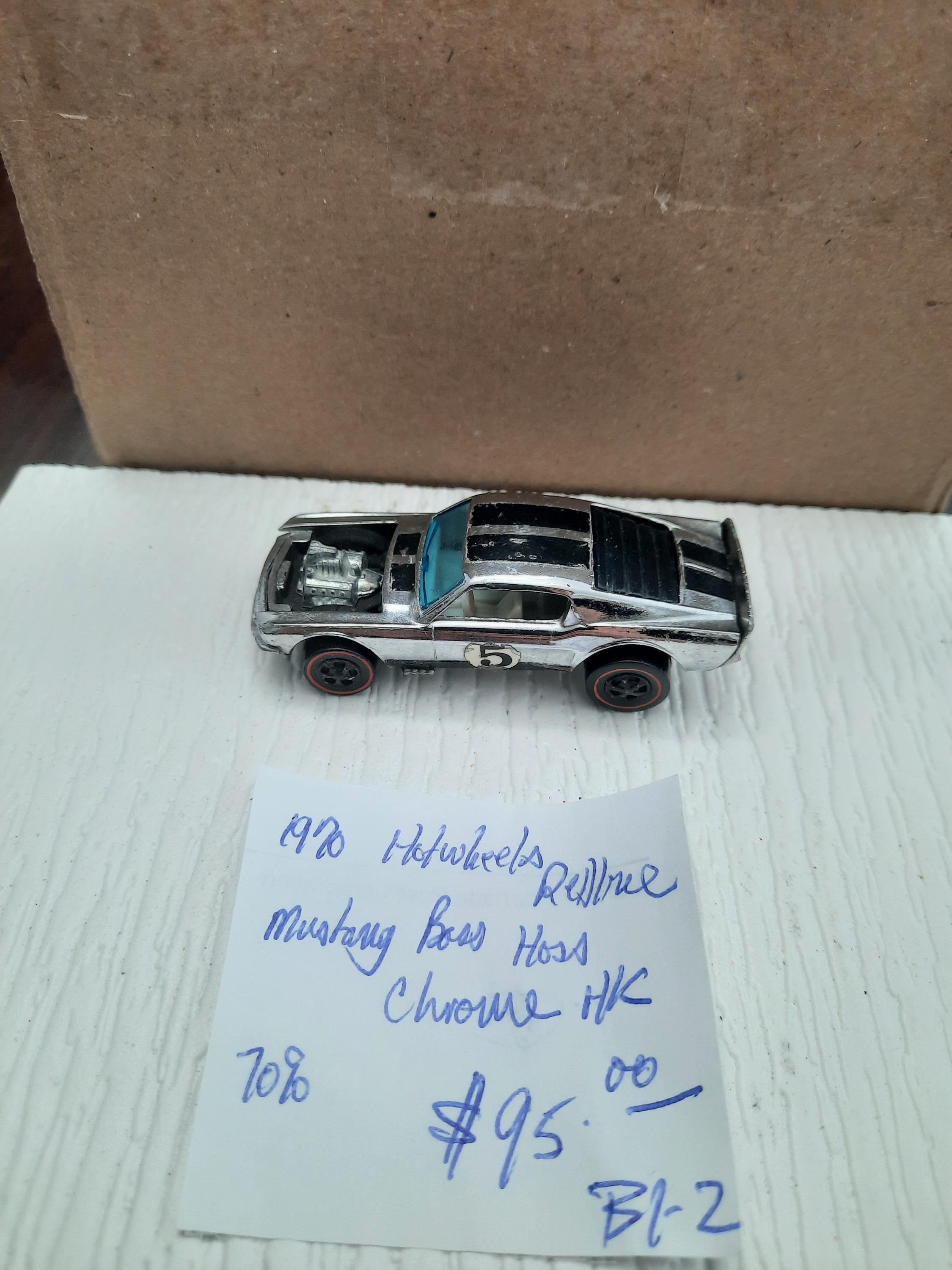 1970 Hot Wheels Redline Mustang Boss Hoss Chrome HK 70% Canada
