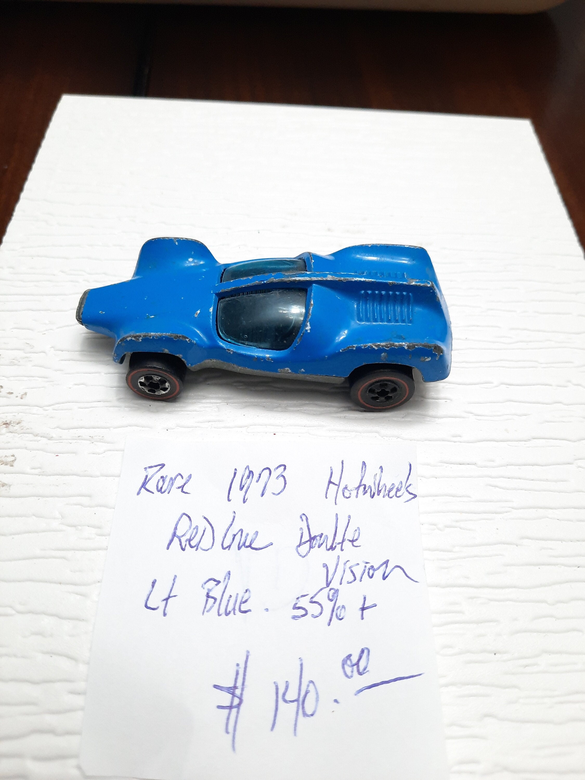 Rare 1973 Hot Wheels Redline Double Vision, Light Blue, 55%+