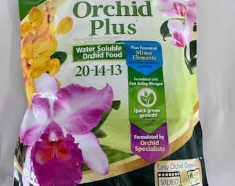 Orchid Plus 20-14-13 - Fertilizante para orquídeas sin urea para un crecimiento vigoroso,...