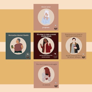 Mental Health Illustration | Therapy | Counseling | Art | Coffee | Selfcare | Wall Decor