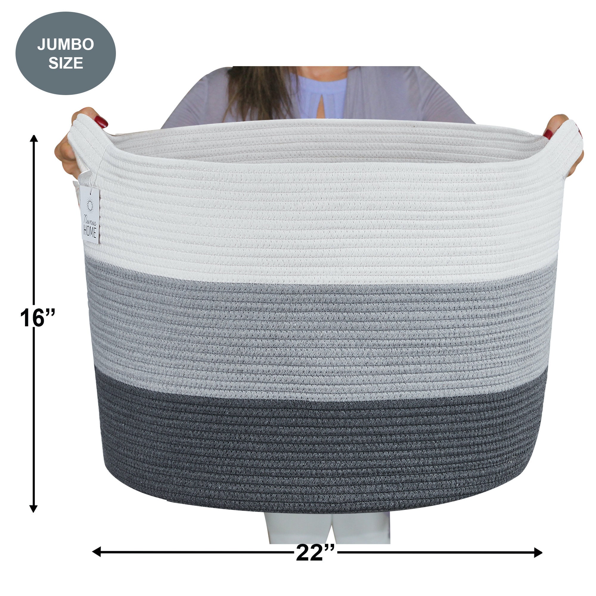 Nunus Home Jumbo Cotton Rope Basket Blanket Basket Blanket Etsy