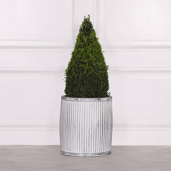 Round dolly tub metal planter – large