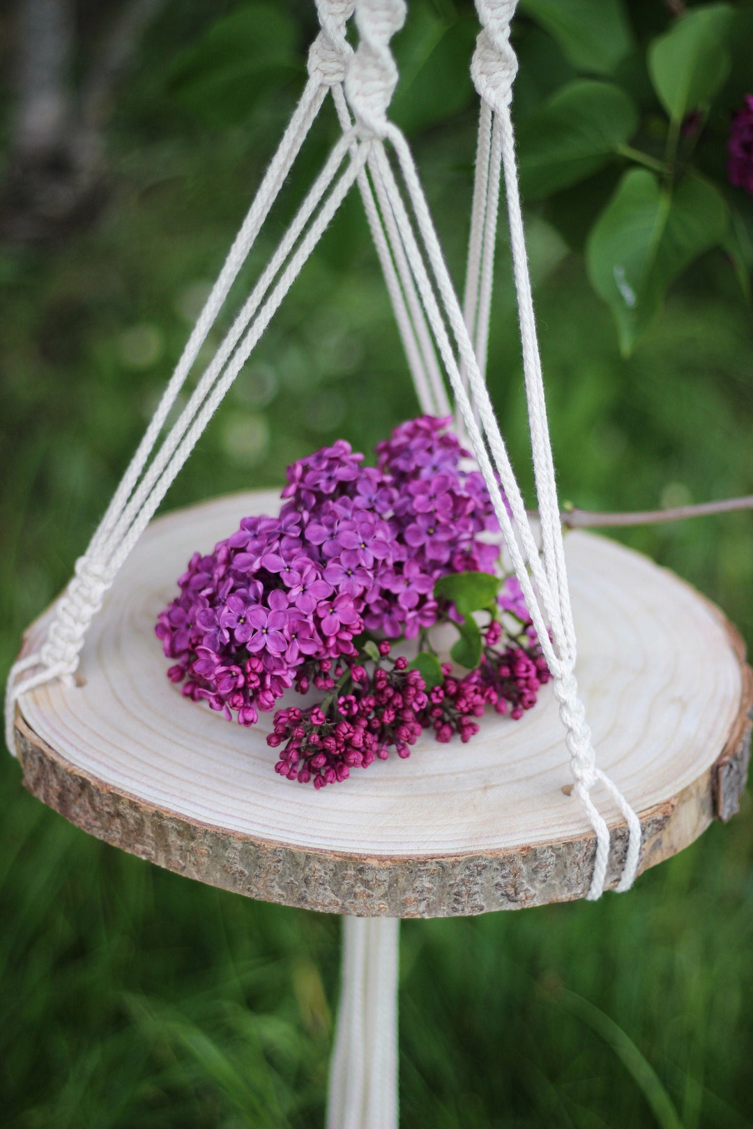 Macrame Hanging Basket Hanging Basket Plant Hanger Tealight Holder Gift