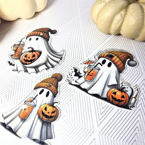 Cozy Coffee Boo Sticker Pack | Vinyl Die Cut Sticker Pack | Waterproof | Halloween | Ghosts | Coffee Lover | Spooky Season
