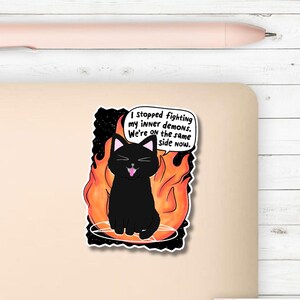 Stopped Fighting Demons Sticker | Vinyl Die Cut Sticker | Waterproof | Funny |