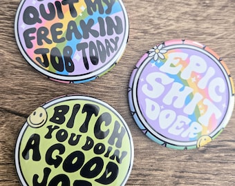 You're Doing A Good Job Magnet Set | Three (3) 2.25" Round Magnetic Buttons | Gift | Accessory | Fridge Magnet | Locker Magnet