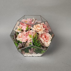 Artificial Flowers for Graveside, Memorial Glass Flower Arrangement for Cemetery - Artificial Grave Decoration, Handmade Flower Decoration