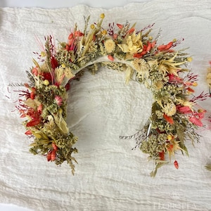 Dried Flower Headband, Bridal Floral Crown,Summer dried flower hair wreath, Meadow bridal headpiece, Boho Wedding, Wildflower Child headband