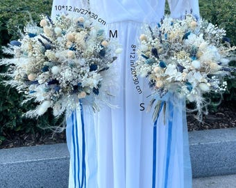 Dusty blue bridal bouquet, dried dark blue flowers, boho wedding bouquet, wedding accessories,western flowers, boutonniere, flower crown